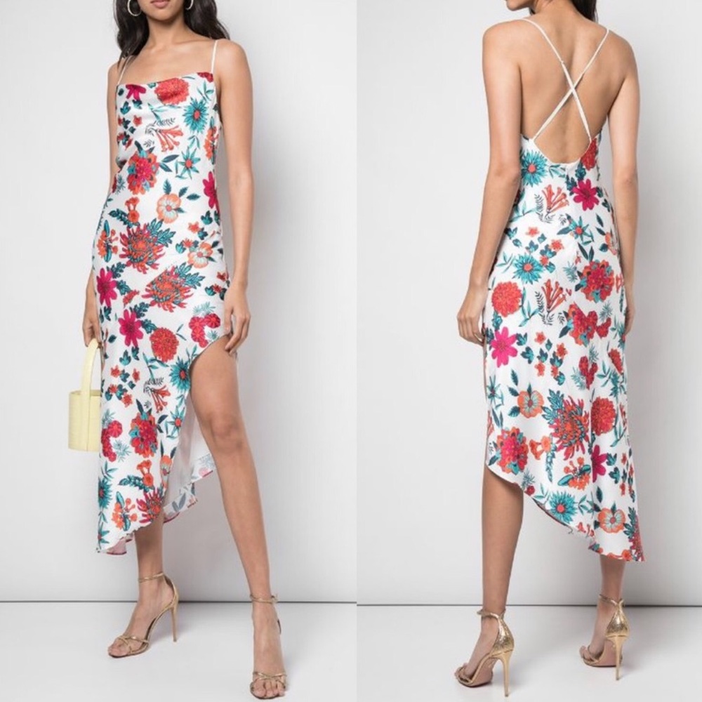 Haney Goldie Floral Silk Dress